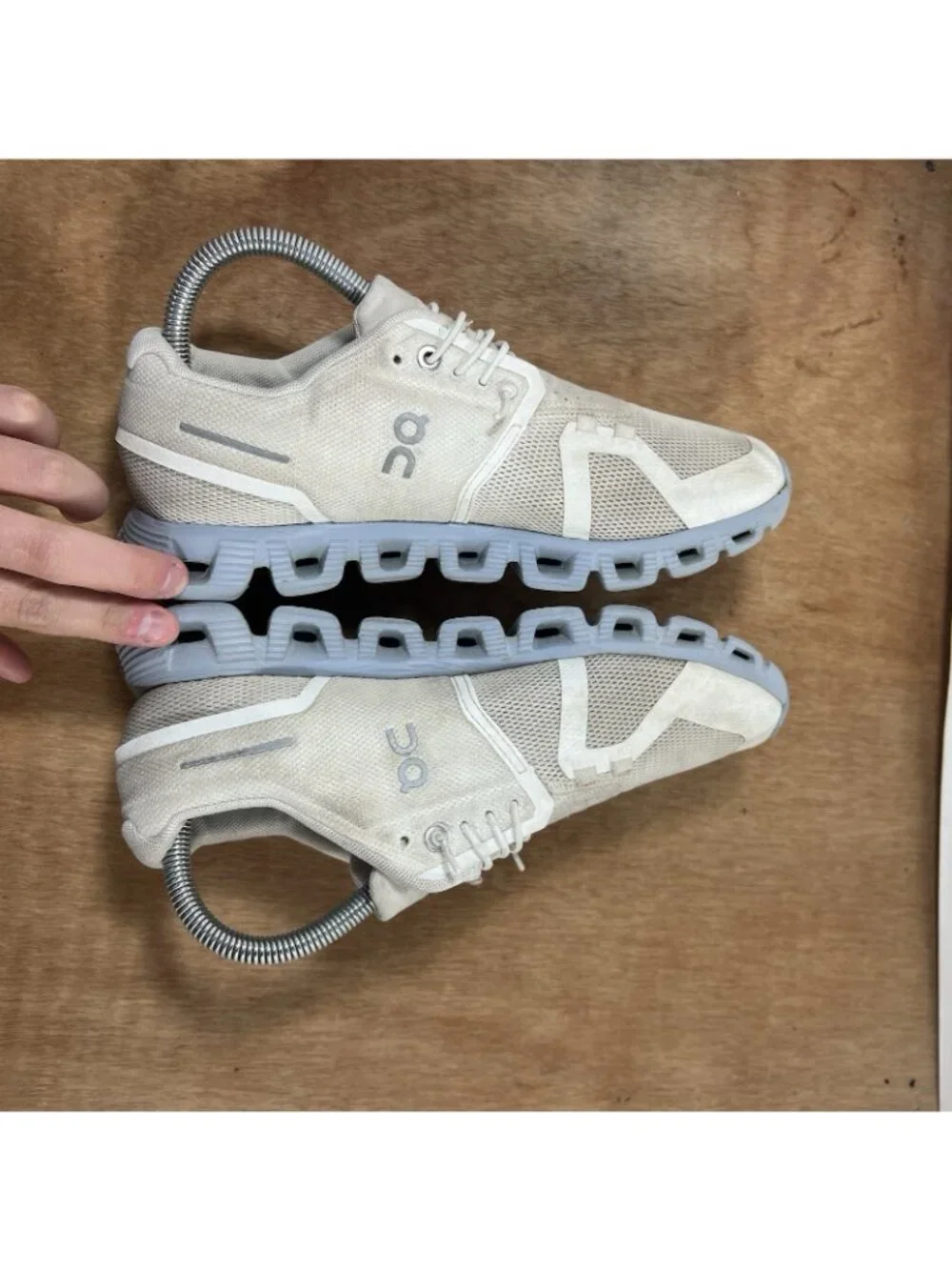 On Cloud 5 Womens Size 7.5 White Blue Athletic Running Walking Shoes Sneakers